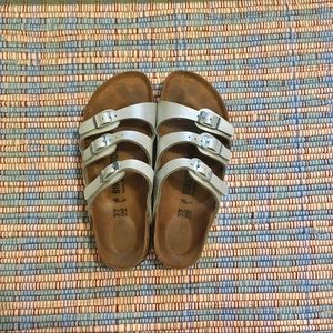 Birkenstock Florida Graceful Silver Sandal Size 37
